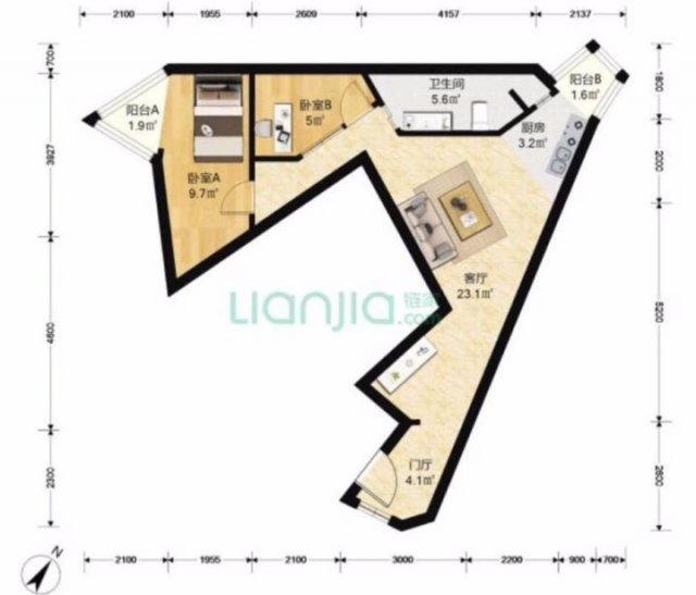 两室一厅一神户型：跑道型 马桶型 日不落户型