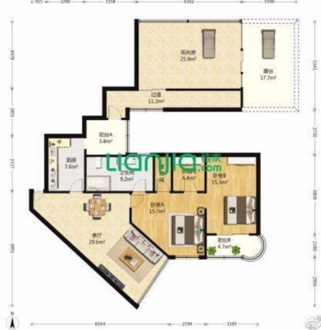 两室一厅一神户型：跑道型 马桶型 日不落户型