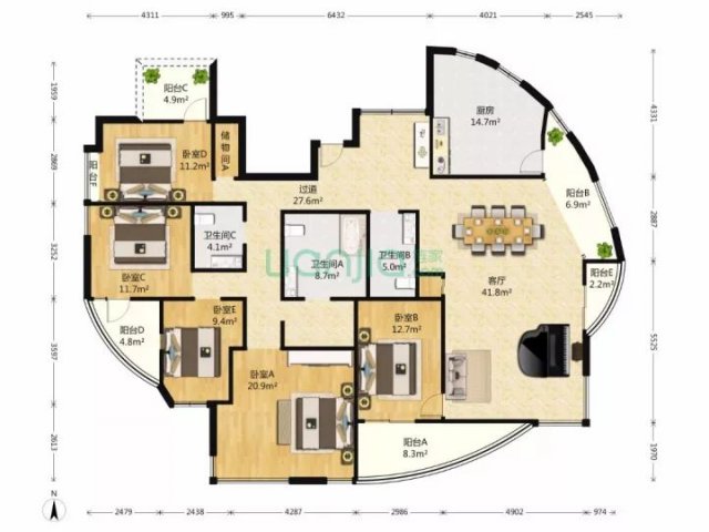 两室一厅一神户型：跑道型 马桶型 日不落户型