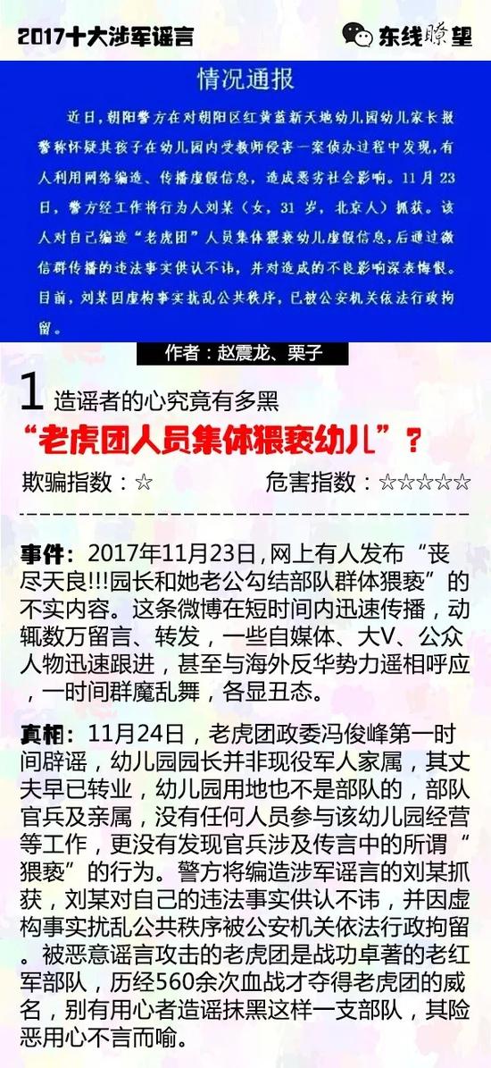 军媒盘点2017年十大涉军谣言:军队多次无辜躺枪