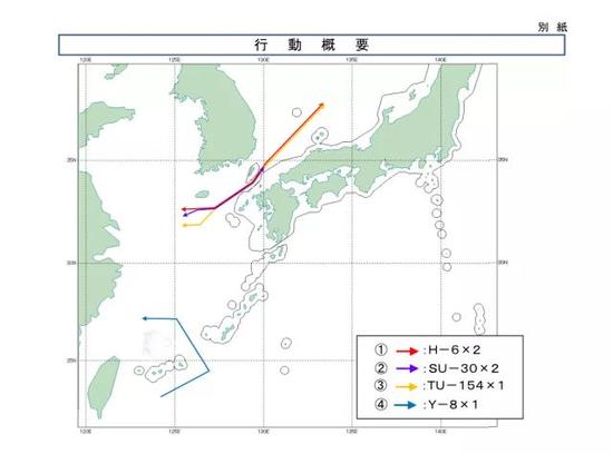 飞行路线图 （图自防卫省）