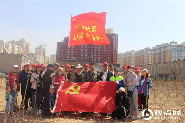 榆阳区驼峰办兴中路社区开展“共创森林城市 同添一抹新绿”植树活动